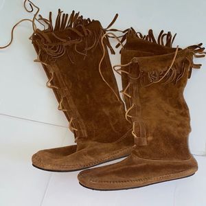Vintage Handmade Deerskin Moccasins